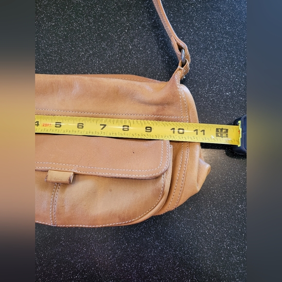 Fossil Light Brown Satchel Shoulder Bag Brass Tone Hardware  11 x 7 - Picture 13 of 16